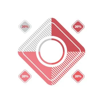 Flat design rhombus infographic Stock Illustration