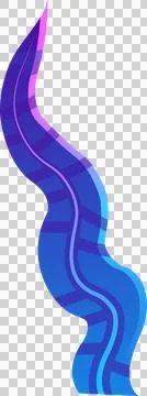 Flat design ribbon is flowing over transparent background, showing wavy gradient Stock Illustration