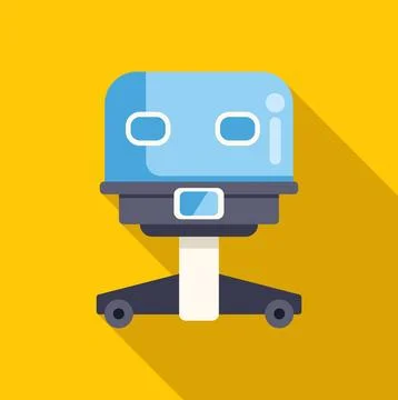 Flat design robot standing on yellow background イラスト素材