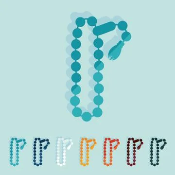 Flat design: rosary 스톡 일러스트