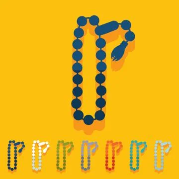 Flat design: rosary Illustrazione stock