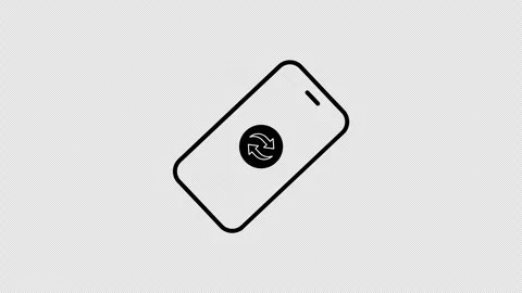 Flat Design Rotating Smartphone Animation with Alpha Channel, Looping Video Stock Footage 316740840