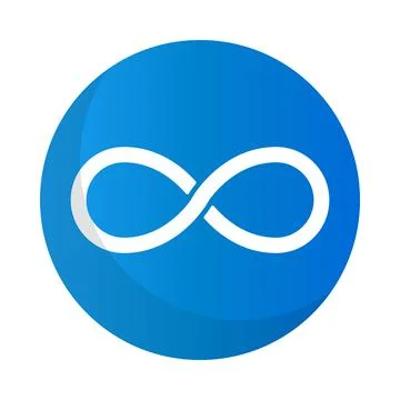 Flat design round infinite icon. Vector. Stock Illustration