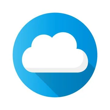 Flat design round sky and cloud icon and shadow. Vector. イラスト素材