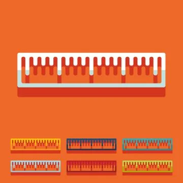 Flat design: ruler 스톡 일러스트