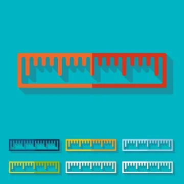 Flat design: ruler 스톡 일러스트
