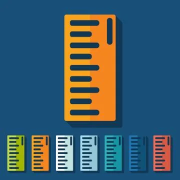 Flat design: ruler Stock Illustration