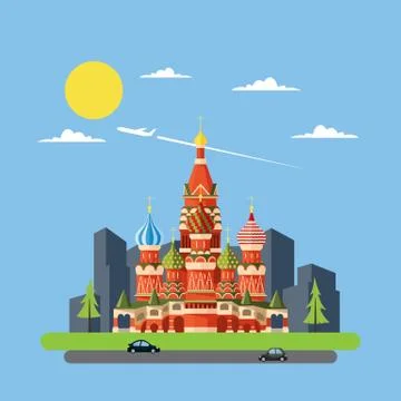 Flat design of Russia castle Stock Illustration
