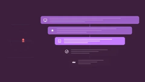 Flat design SaaS free-trial page animation - plum marketing motion graphic loop Stock-Footage 342626867