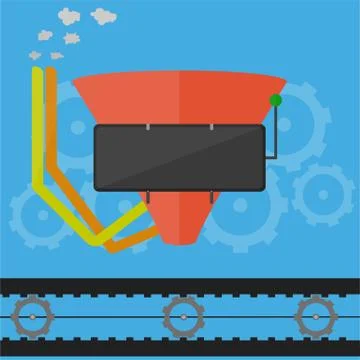 Flat design sales funnel concept. Flat design factory funnel concept. Stock Illustration