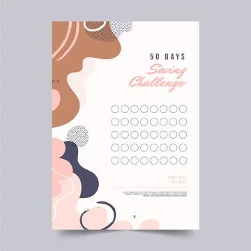 Flat design savings challenge template Stock Illustration