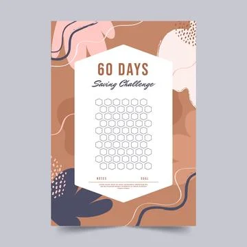 Flat design savings challenge template Stock Illustration