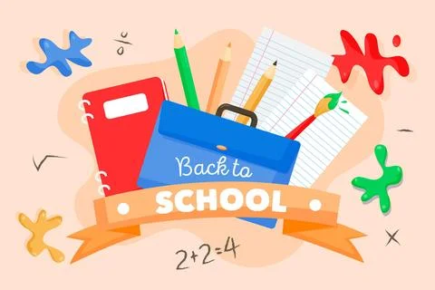 Flat design school background Stock Illustration