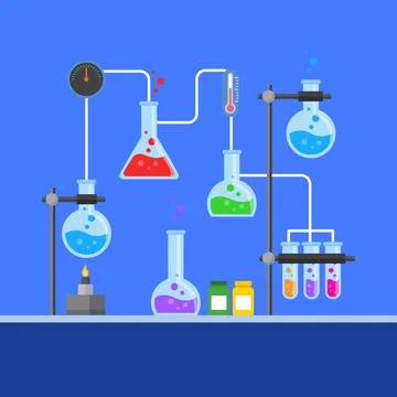 Flat design science lab Stock Illustration