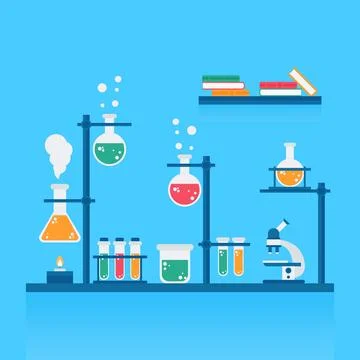 Flat design science lab Illustrazione stock
