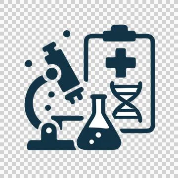 Flat Design Science Laboratory Microscope DNA Helix Medical Research Healthcare  イラスト素材