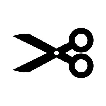 Flat design scissors silhouette icon. Cut. Vector. Stock Illustration