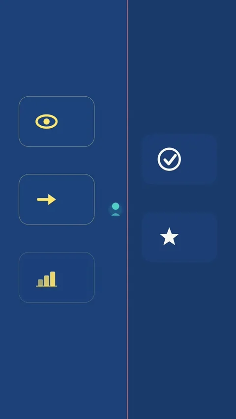 Flat design Scroll depth analysis animation - cobalt blue marketing motion Video stock 342626484