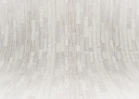 Flat design seamless curved light wood parquet is forming continuous studio Stock Photos