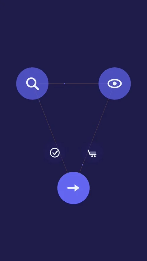 Flat design Search advertisement journey animation - indigo marketing motion Vidéo 342627210