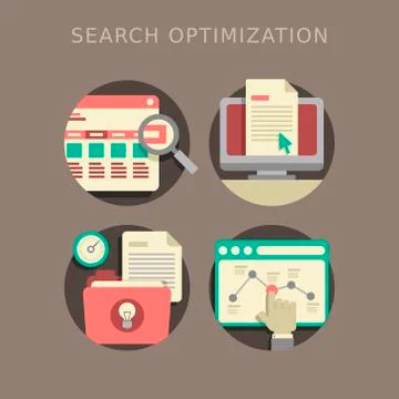 Flat design of search optimization Stock Illustration