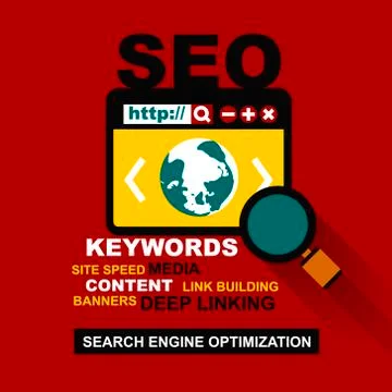 Flat design of search optimization Stock Illustration