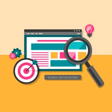 Flat design of search optimization Stock Illustration