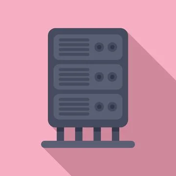 Flat design server rack icon Stock Illustration