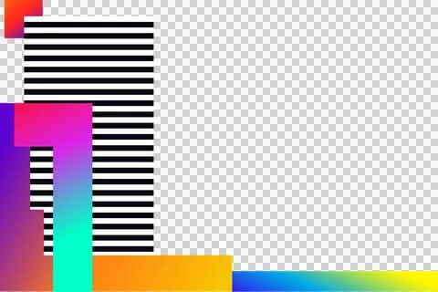 Flat design shapes overlapping on clear canvas featuring striped block, gradient 스톡 일러스트