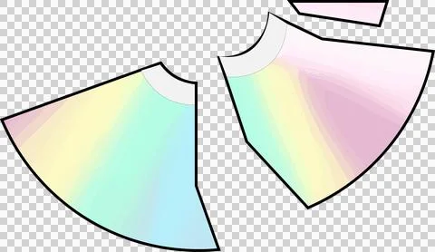 Flat design is showcasing pastel gradient fan panels like skirt pieces on Stock Illustration