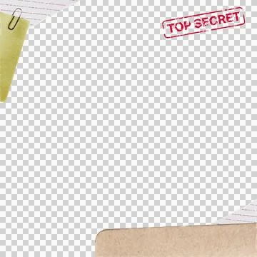 Flat design is showcasing stationery elements, red TOP SECRET stamp on clear 스톡 일러스트