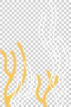 Flat design is showing abstract yellow or off-white wavy lines like seaweed on イラスト素材