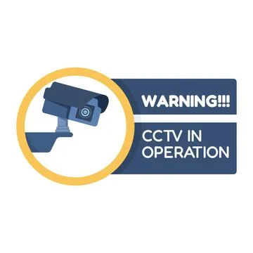 Flat design showing CCTV camera in action, security system technology. Stock Illustration