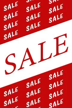Flat design is showing diagonal red stripes with central serif SALE and Stock Photos