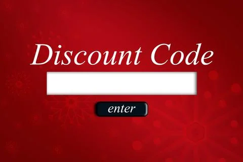 Flat design showing discount code input and enter button on red snowflake motif Foto stock