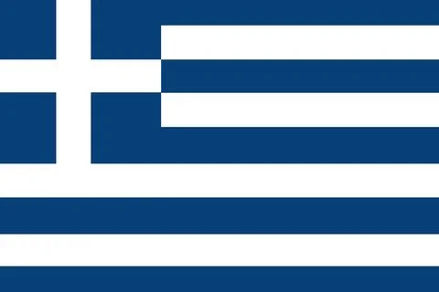 Flat design showing Greek flag with nine stripes and cross on transparent Stock Illustration