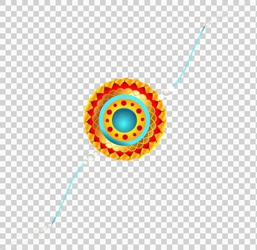Flat design is showing medallion with braided cords, pearls and tassels on Stock Illustration