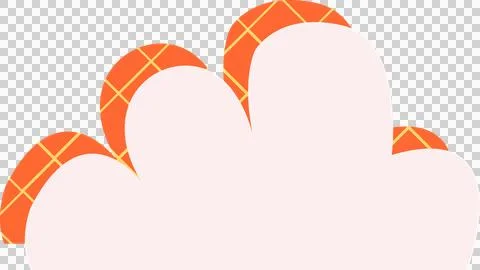 Flat design showing shapes floating with pink blob over orange grid arcs, Ilustração Stock