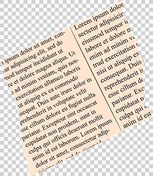 Flat design showing torn beige paper having two serif Lorem ipsum columns on 스톡 일러스트