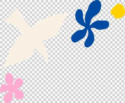 Flat design is showing on transparent background cream form, blue splash, pink Stock Illustration