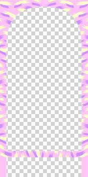 Flat design is showing two arched frames with pastel zebra-stripe borders on Stock Illustration