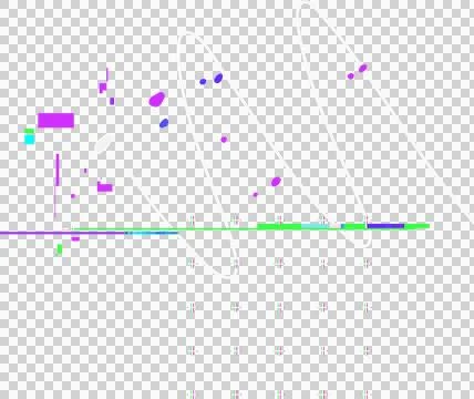 Flat design showing white loops arching over green stripe, neon fragments plus 스톡 일러스트