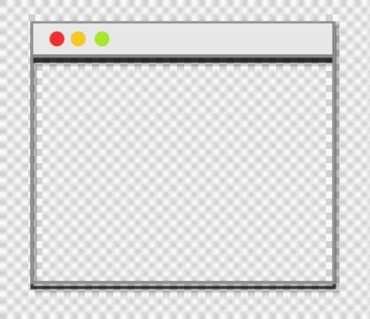 Flat design is showing window frame, red yellow green buttons, drop shadow, Illustrazione stock