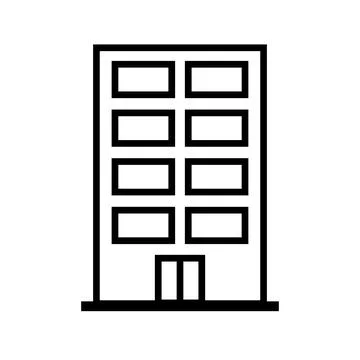 Flat design simple building icon. Vector. Ilustración de archivo