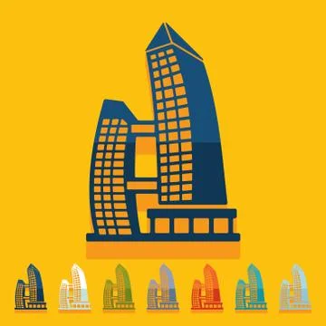Flat design. singapore building Ilustración de archivo