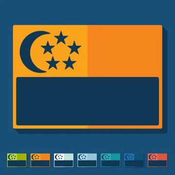 Flat design. singapore flag 스톡 일러스트