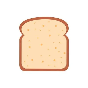 Flat design single bread slice stock vector illustration, logo, and icon Stock Illustration