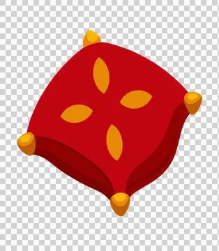 Flat design single red pillow icon vector illustration, cushion vector desig 스톡 일러스트