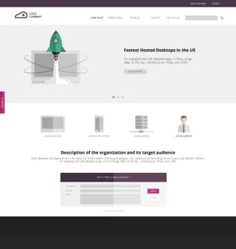 Flat design of the site to start up Stock Illustration