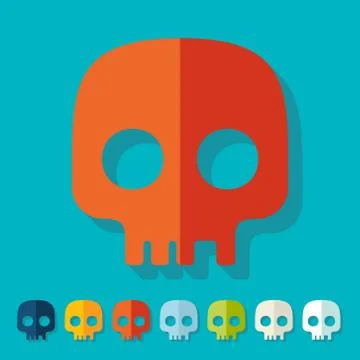 Flat design: skull Illustrazione stock